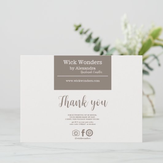 Boho Minimalistic Candle Making Dankeskarte (Stehend Vorderseite)