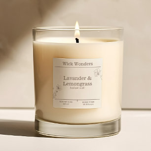 Boho Minimalistic Candle Making Label Quadratischer Aufkleber