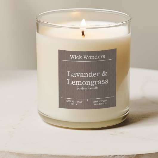 Boho Minimalistic Candle Making Label Quadratischer Aufkleber