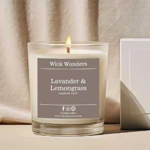 Boho Minimalistic Candle Making Label Quadratischer Aufkleber