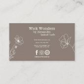 Boho Minimalistic Candle Making Visitenkarte (Rückseite)