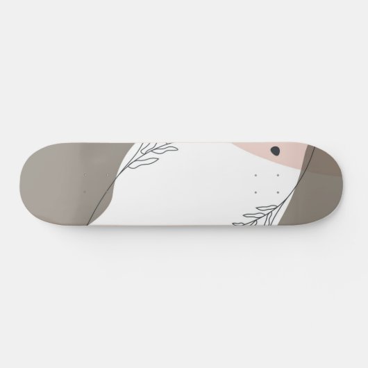 Boho Minimalistisch Abstrakt Skateboard (Horizontal)