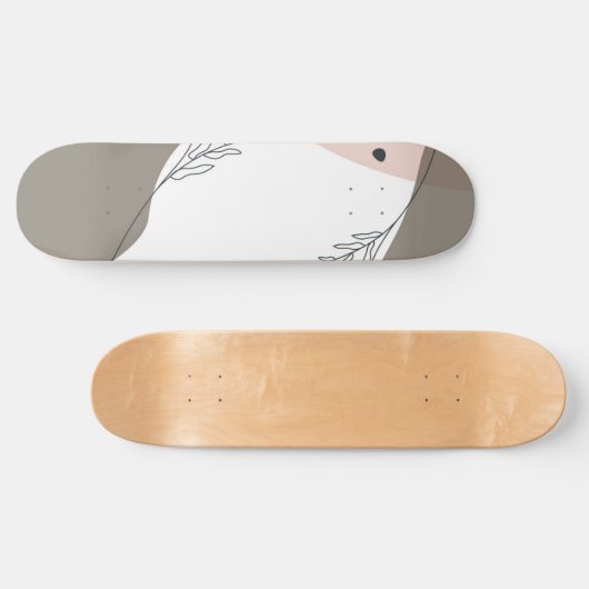 Boho Minimalistisch Abstrakt Skateboard (Horizontal)