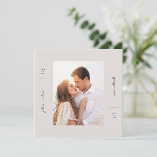 Boho Minimalistisch Ankündigung Datum freihalten (Stehend Vorderseite)