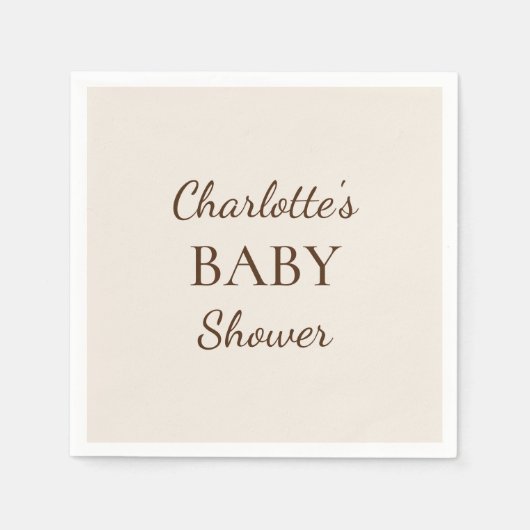 Boho Minimalistisch Baby Dusche Napkins Serviette (Vorderseite)