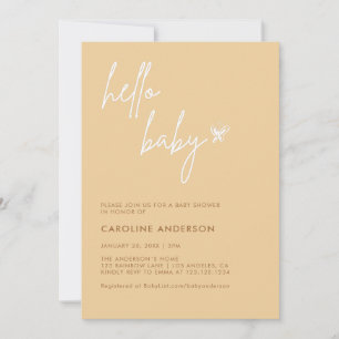 Boho Minimalistisch Baby Duwer Gender Neutral Einladung