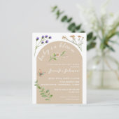 Boho Minimalistisch Baby in Bloom Floral Baby Dusc Postkarte (Stehend Vorderseite)