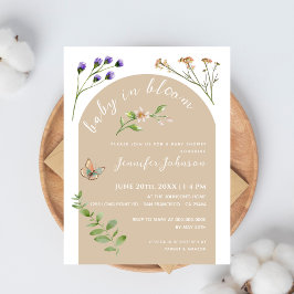 Boho Minimalistisch Baby in Bloom Floral Baby Dusc Postkarte