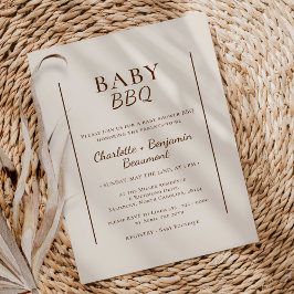Boho Minimalistisch Beige Baby GRILLEN Baby Shower Einladung