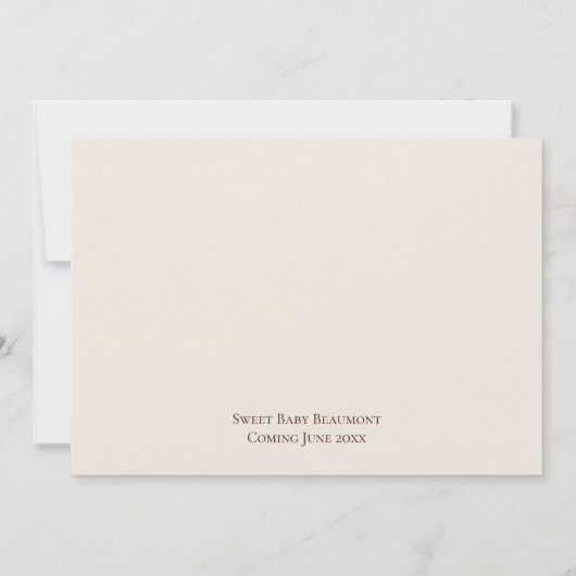 Boho Minimalistisch Beige Baby-Q GRILLEN Baby Show Einladung (Rückseite)