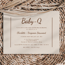 Boho Minimalistisch Beige Baby-Q GRILLEN Baby Show Einladung
