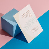 Boho Minimalistisch Beige Botanische Hochzeit Einladung