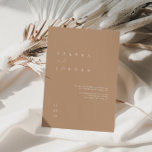 Boho Minimalistisch Beige Tan Wedding Einladung<br><div class="desc">Diese einfache und elegante Einladung ist perfekt für eine moderne Hochzeit. Das Design besticht durch einen handgeschriebenen Schriftart und modernes minimalistisches Design. Für die Hochzeitskollektion "SERENA" konzipiert. Klicken Sie auf "Personalisieren", um Ihre Namen, den Ort der Hochzeit, das Datum und andere Details zu ändern. Klicken Sie auf den Link Sammlung...</div>