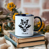 Boho Minimalistisch Black and White Lady Boss Cust Tasse