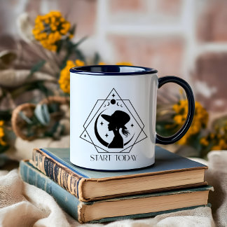 Boho Minimalistisch Black and White Lady Boss Tasse