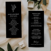 Boho Minimalistisch Black and White Wedding Progra