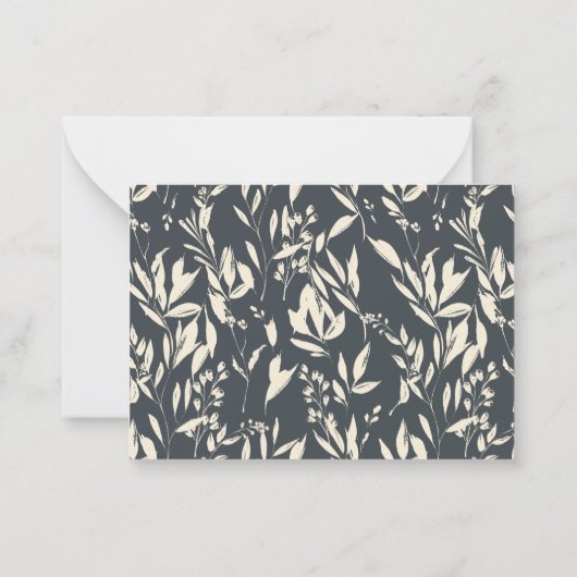 Boho Minimalistisch Black Floral Custom Geschenkve Mitteilungskarte (Rückseite)