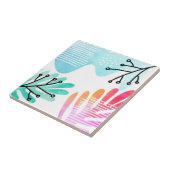 Boho Minimalistisch Blob Form Blätter Line Art Fliese (Seite)