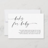Boho Minimalistisch Books for Baby Request Card Einladung (Vorderseite)