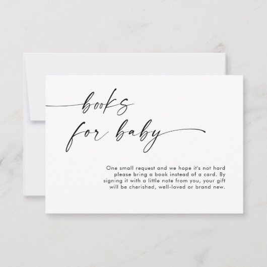 Boho Minimalistisch Books for Baby Request Card Einladung (Vorderseite)