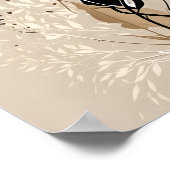 Boho Minimalistisch Botanical Personalize Poster (Ecke)