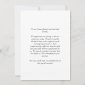 Boho Minimalistisch Botanicals Black Wedding Dankeskarte (Rückseite)