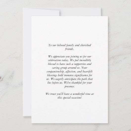 Boho Minimalistisch Botanicals Black Wedding Dankeskarte (Rückseite)