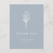 Boho Minimalistisch Botanicals Dusty Blue Vielen D Postkarte (Vorderseite)