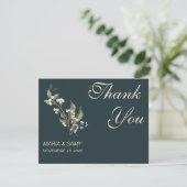 Boho Minimalistisch Botanicals grün Danke (Stehend Vorderseite)