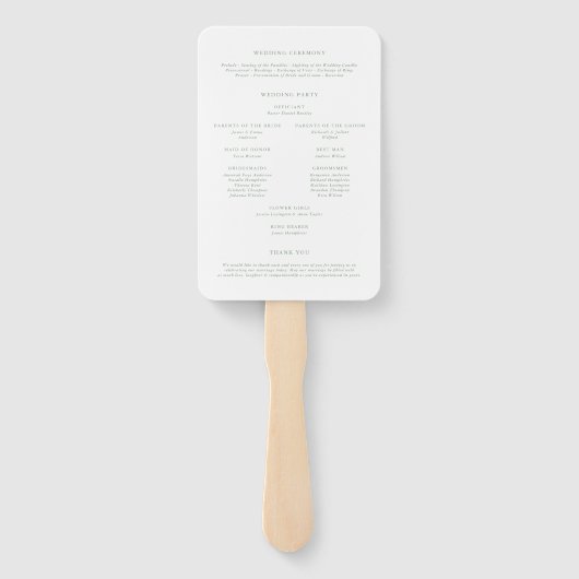 Boho Minimalistisch Botanicals Sage Green Programm Fächer (Rückseite)