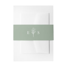 Boho Minimalistisch Botanicals Sage Green Wedding Einladungsbanderole