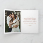 Boho Minimalistisch Botanicals Terracotta Hochzeit Dankeskarte (Innenseite)