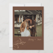 Boho Minimalistisch Botanicals Terracotta Hochzeit Einladung (Rückseite)