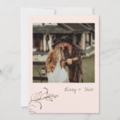 Boho Minimalistisch Botanicals Terracotta Hochzeit Einladung (Rückseite)