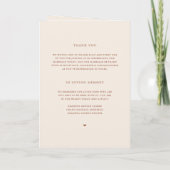 Boho Minimalistisch Botanicals Terracotta Hochzeit Programm (Rückseite)
