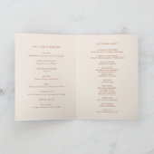 Boho Minimalistisch Botanicals Terracotta Hochzeit Programm (Innenseite)