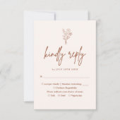 Boho Minimalistisch Botanicals Terracotta Hochzeit RSVP Karte (Vorderseite)