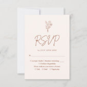 Boho Minimalistisch Botanicals Terracotta Hochzeit RSVP Karte (Vorderseite)