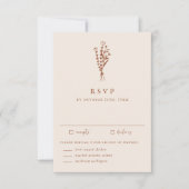 Boho Minimalistisch Botanicals Terracotta Hochzeit RSVP Karte (Vorderseite)