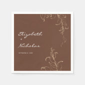 Boho Minimalistisch Botanicals Terracotta Hochzeit Serviette (Vorderseite)