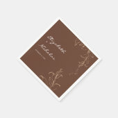 Boho Minimalistisch Botanicals Terracotta Hochzeit Serviette (Ecke)