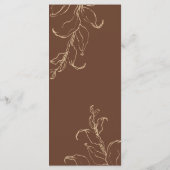 Boho Minimalistisch Botanicals Terracotta Wedding Menükarte (Rückseite)