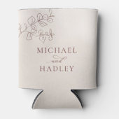 Boho Minimalistisch Botanische Blumenhochzeit Dosenkühler (Vorderseite)