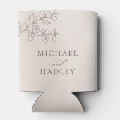 Boho Minimalistisch Botanische Blumenhochzeit Dosenkühler (Rückseite)