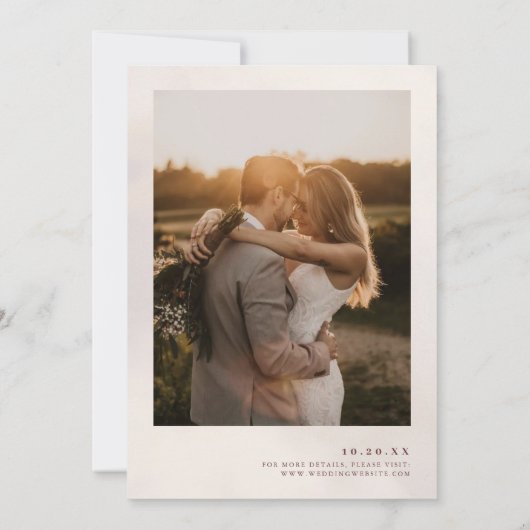 Boho Minimalistisch Botanische Blumenhochzeit Einladung (Rückseite)