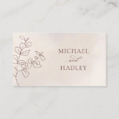 Boho Minimalistisch Botanische Blumenhochzeit Platzkarte (Rückseite)