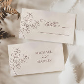 Boho Minimalistisch Botanische Blumenhochzeit Platzkarte