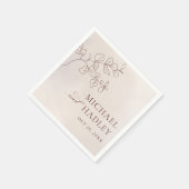 Boho Minimalistisch Botanische Blumenhochzeit Serviette (Ecke)