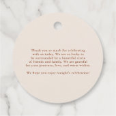 Boho Minimalistisch Bouquet Terracotta Vielen Dank Geschenkanhänger (Rückseite)