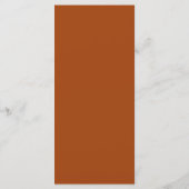 Boho Minimalistisch Burnt Orange Blumenmenü Menükarte (Rückseite)